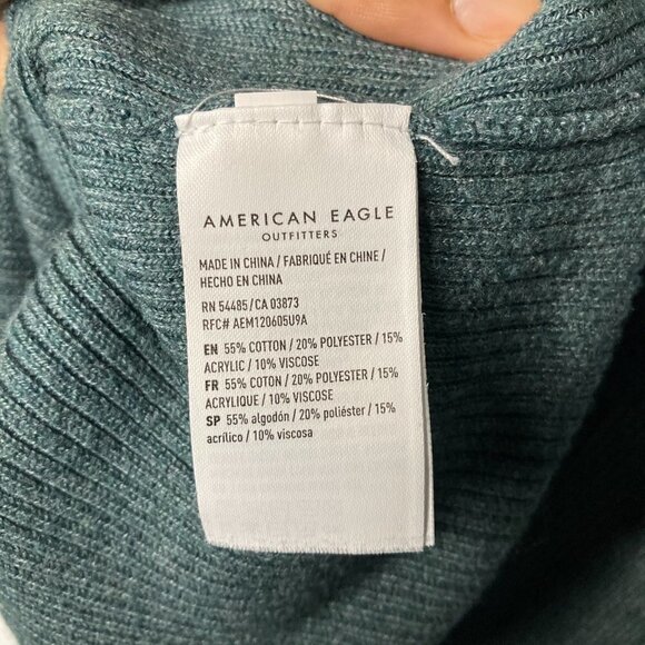 AEO Women's Green Button V-Neck Sweater Size XXL - Picture 4 of 9
